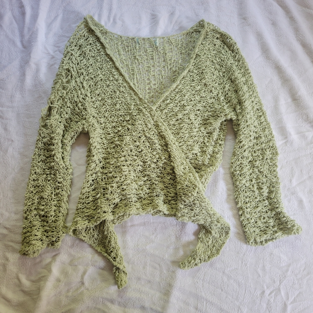 SOLD Loose Knit Wrap Top